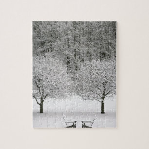 Schnee umfaßte Landschaft Puzzle