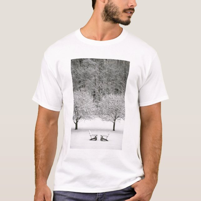 Schnee umfaßte Landschaft T-Shirt (Vorderseite)