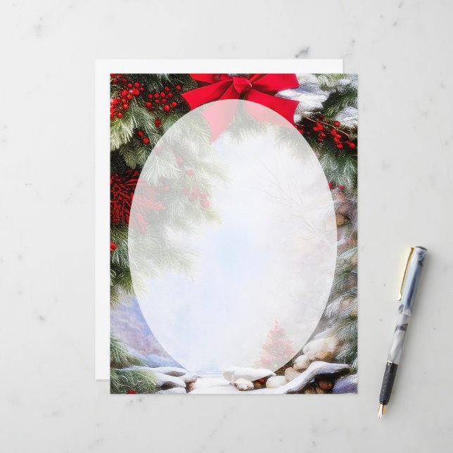 Schnee und Beeren Weihnachten (Vorderseite/Rückseite Beispiel)