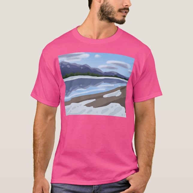 Schnee und Berge T-Shirt (Vorderseite)
