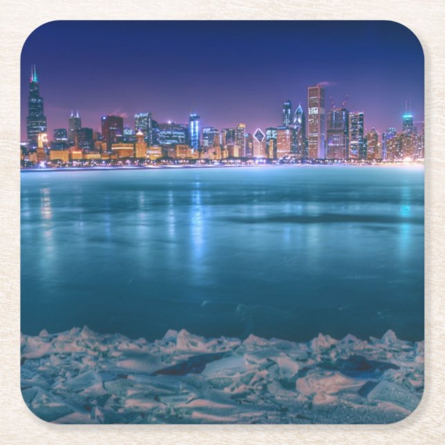 Schnee und Eis hat auf See Michiga in Arktis Rechteckiger Pappuntersetzer (Vorderseite)