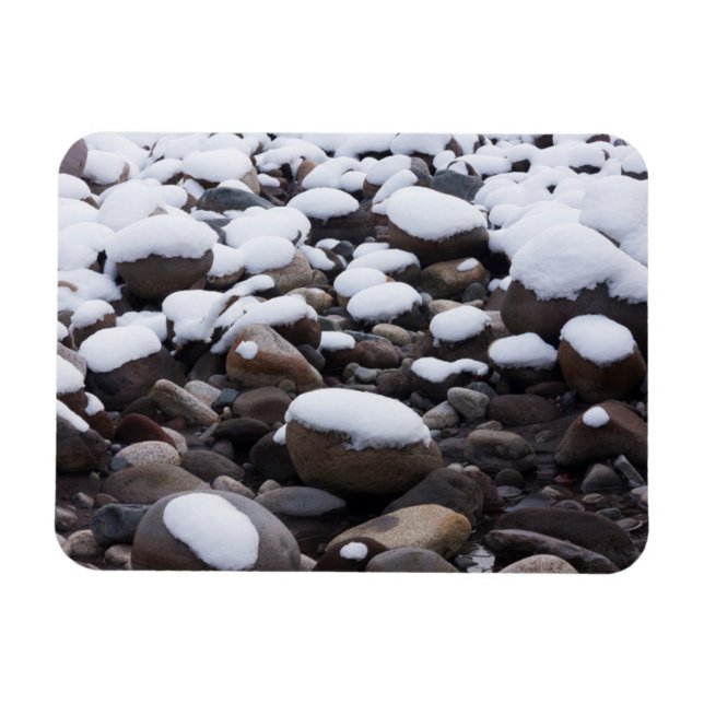 Schnee und Felsen, Nationalpark Rainier Magnet (Horizontal)