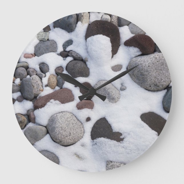 Schnee und Felsen, Rainier-Nationalpark 2 Große Wanduhr (Vorderseite)