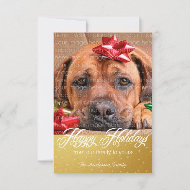 Schnee- und Glitzern-Holiday-Foto-Karten Einladung (Vorderseite)