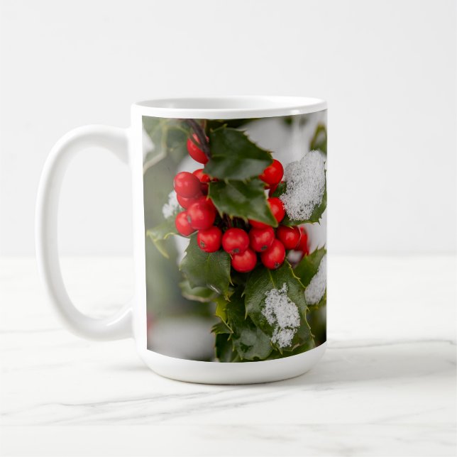 Schnee und Holly Kaffeetasse (Links)