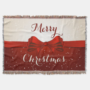 Schnee und rote Schleife Decke