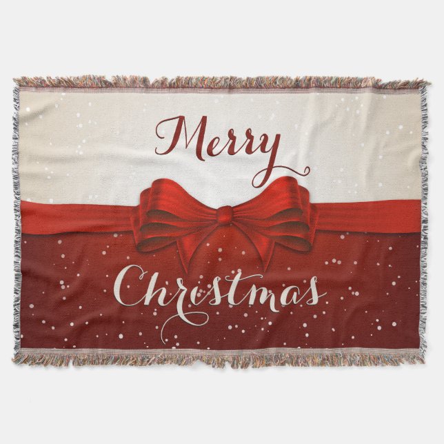 Schnee und rote Schleife Decke (Vorderseite)
