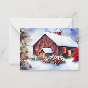 Schnee und Stall Budget Mini Weihnachten Mitteilungskarte