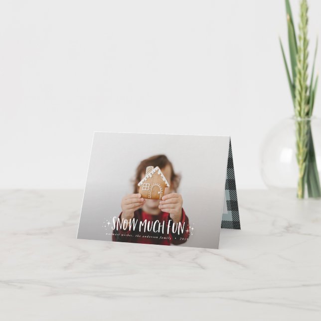 Schnee viel Spaß beim Foto Skript Text und Tartan  (Vorderseite)