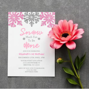 Schnee viel Spaß, ein Winter 1. Geburtstag zu sein