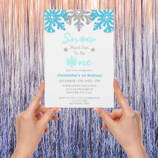 Schnee viel Spaß, ein Winter 1. Geburtstag zu sein Einladung