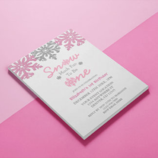 Schnee viel Spaß, ein Winter 1. Geburtstag zu sein Einladung