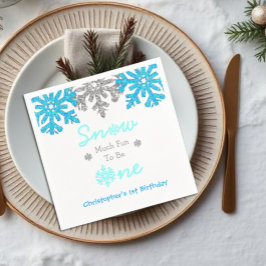 Schnee viel Spaß, ein Winter 1. Geburtstag zu sein Serviette