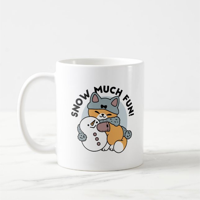 Schnee viel Spaß Katze Winterurlaub Design Kaffeetasse (Links)