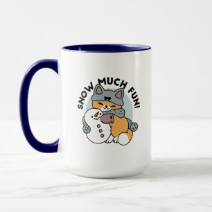 Schnee viel Spaß Katze Winterurlaub Design Tasse