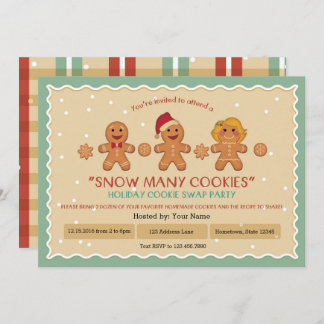 Schnee viele Cookies "Cookie Swap"-Party Einladung