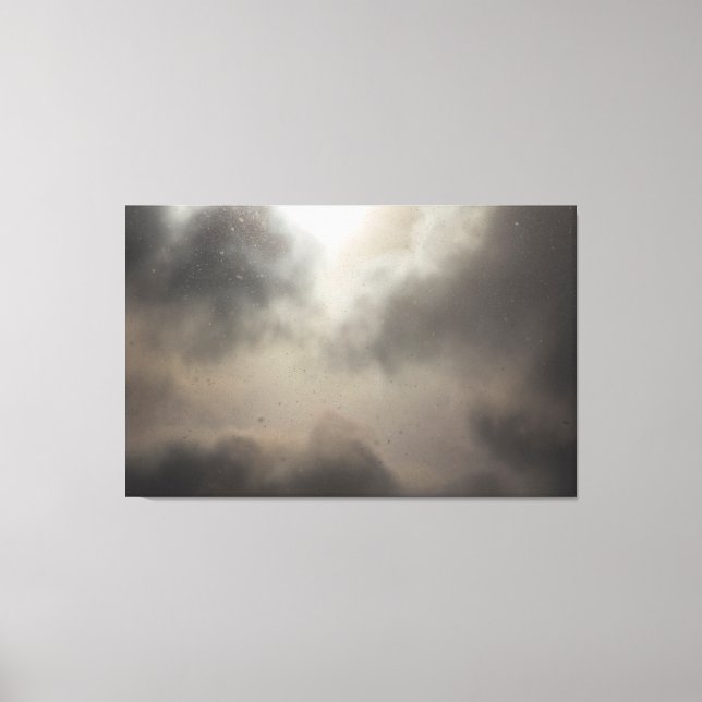 Schnee während eines teilweise bewölkten Tages Leinwanddruck (Vorderseite)