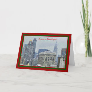 Schnee-Weihnachten #2 NYC Skyline-Chryslers Gbd Feiertagskarte