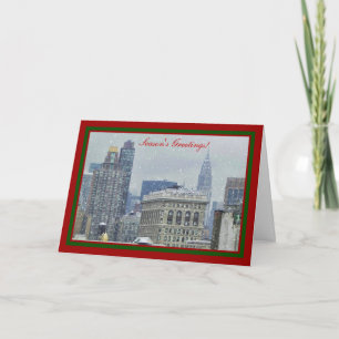 Schnee-Weihnachten #2 NYC Skyline-Chryslers Gbd Feiertagskarte