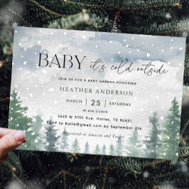 Schnee Winter Baby Es ist kalt draußen Babydusche Einladung