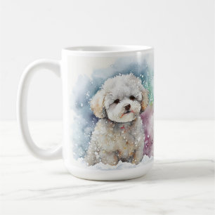 SCHNEE WINTER BICHON FRISE DOG FACE KAFFEETASSE