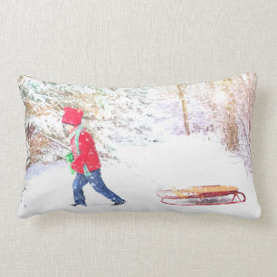 Schnee-Winter-Sommerferien Lendenkissen