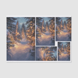 Schneeabend in der Stadt Seidenpapier