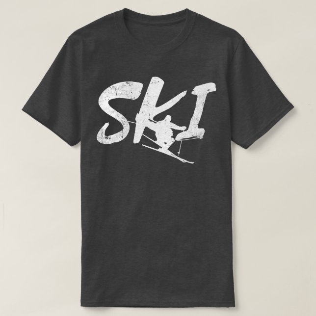 Schneeabenteuer Skilehrer Wintersport Skifahren T-Shirt (Design vorne)
