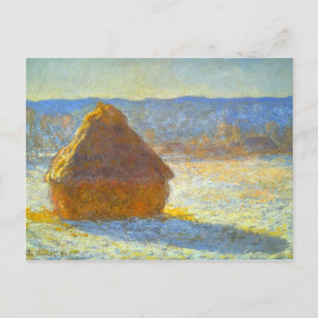 Schneeanfälle von Claude Monet Postkarte (Vorderseite)