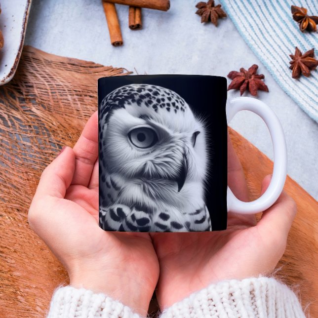 Schneeauschale in Schwarz und Weiß Kaffeetasse (Von Creator hochgeladen)