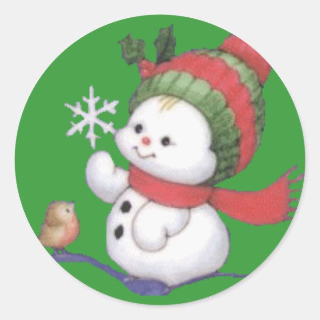 Schneebaby Runder Aufkleber (Vorderseite)