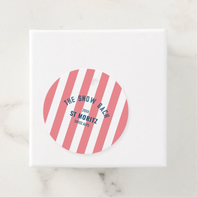 Schneebach Rosa Cabana Stripe Bachelorette Geschenkanhänger (Beispiel)