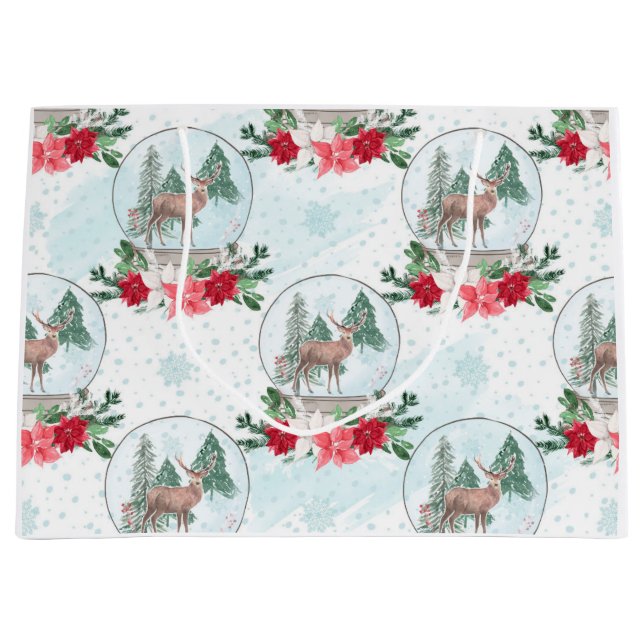 Schneeball für Weihnachtswild, Poinsettias Große Geschenktüte (Vorderseite)