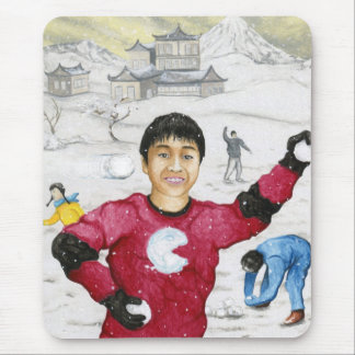 Schneeball-Kampf! Mousepad