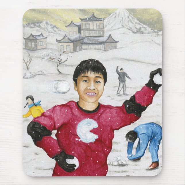 Schneeball-Kampf! Mousepad (Vorne)