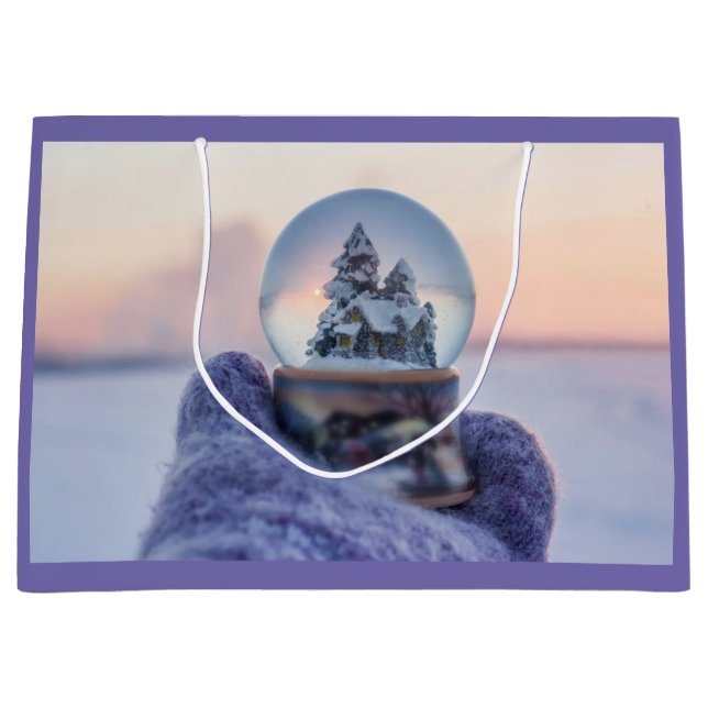 Schneeball Weihnachtsbaum Winterschnee Große Geschenktüte (Vorderseite)