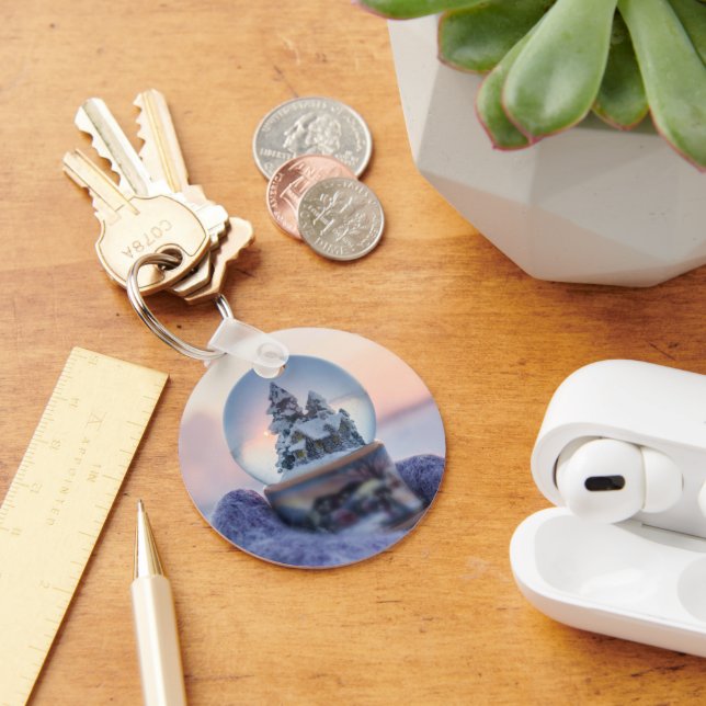 Schneeball Weihnachtsbaum Winterschnee Schlüsselanhänger (Schreibtisch)