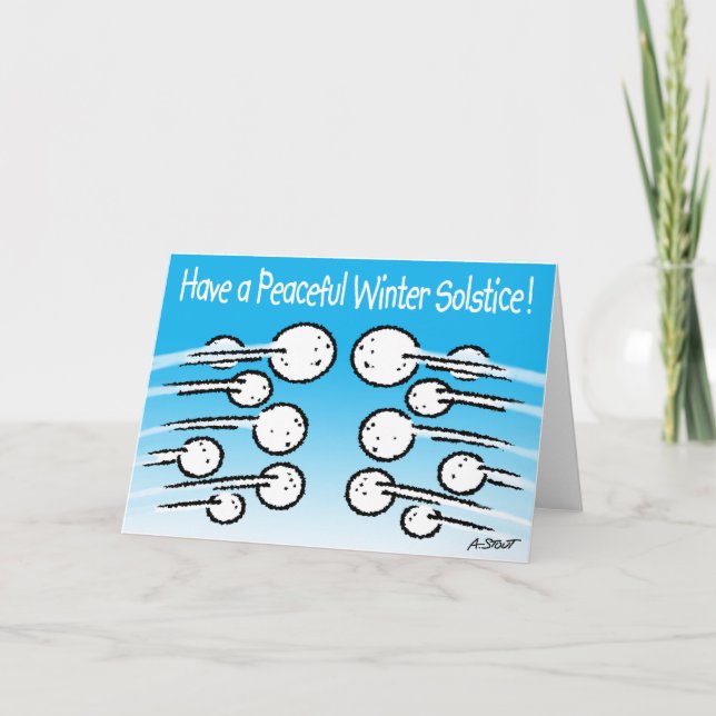 Schneeball Wintersolstice Feiertagskarte (Vorderseite)