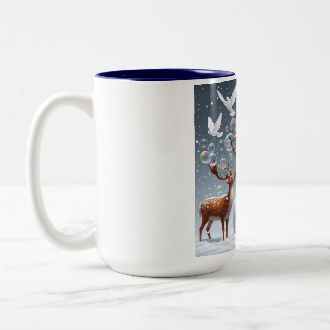 Schneeballblasen-Tasse Zweifarbige Tasse (Links)