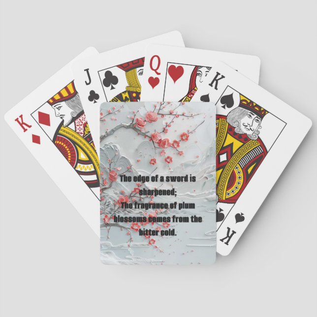 Schneeballblütenmalerei Spielkarten (Rückseite)