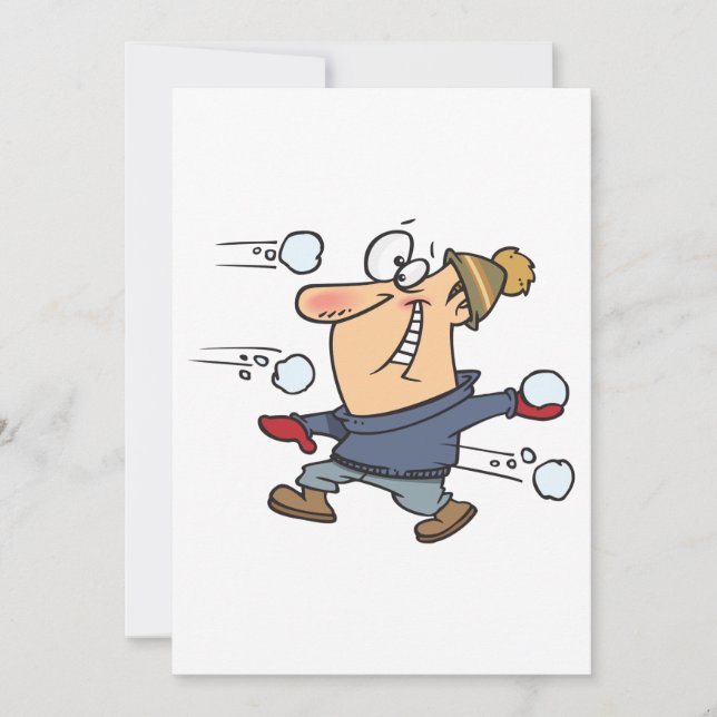 Schneeballkampf Einladung (Vorderseite)