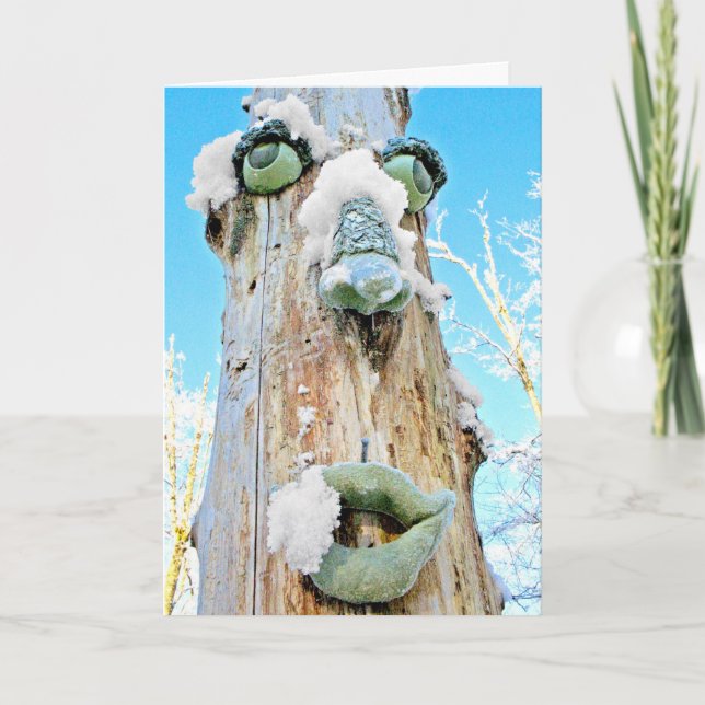 Schneeballkampf Feiertagskarte (Vorderseite)