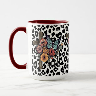 Schneeballkreuz, Blume und Schmetterlinge Tasse