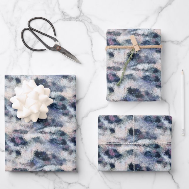 Schneeballmuster für Tiere Geschenkpapier Set (Vorderseite)