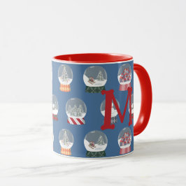 Schneeballmuster mit Monogramm - Tasse