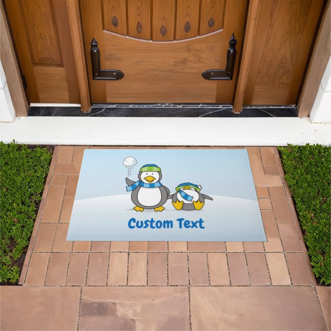 Schneeballpinguine Doormat Fußmatte (Außenbereich)