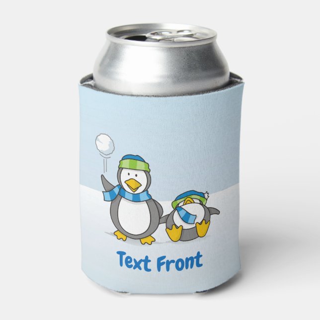 Schneeballpinguine-Flasche cooler Dosenkühler (Kanne Vorderseite)