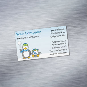 Schneeballpinguine Magnetische Visitenkarte