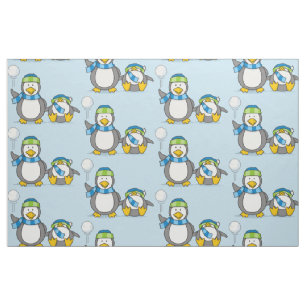 Schneeballpinguine Stoff