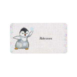 Schneeballschlacht Adressaufkleber